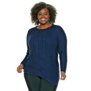 Dana Buchman Navy Crew Neck Sweater